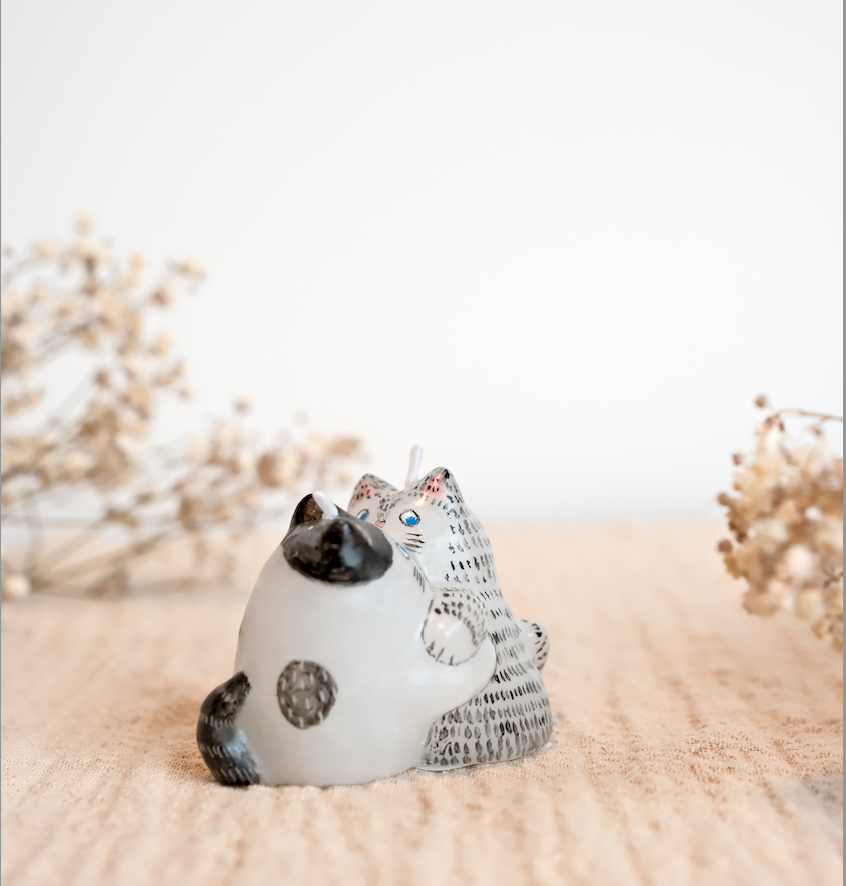 Rin Tsubaki Candle hugging cat – BlueberryHugs_Tableware